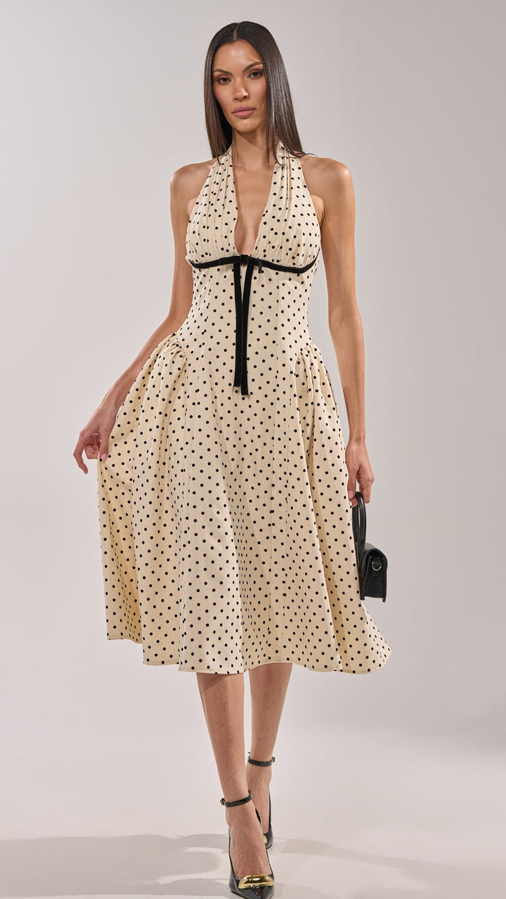 The Colette Polka-Dot Halter Dress