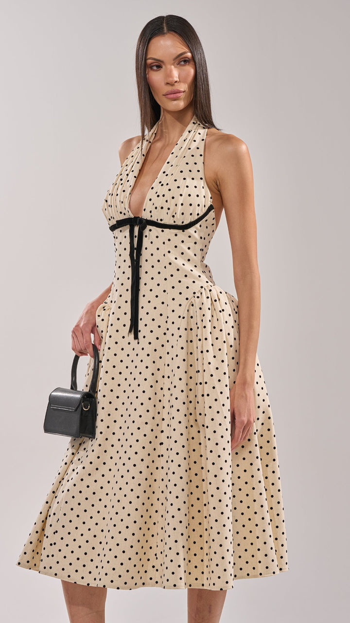 The Colette Polka-Dot Halter Dress