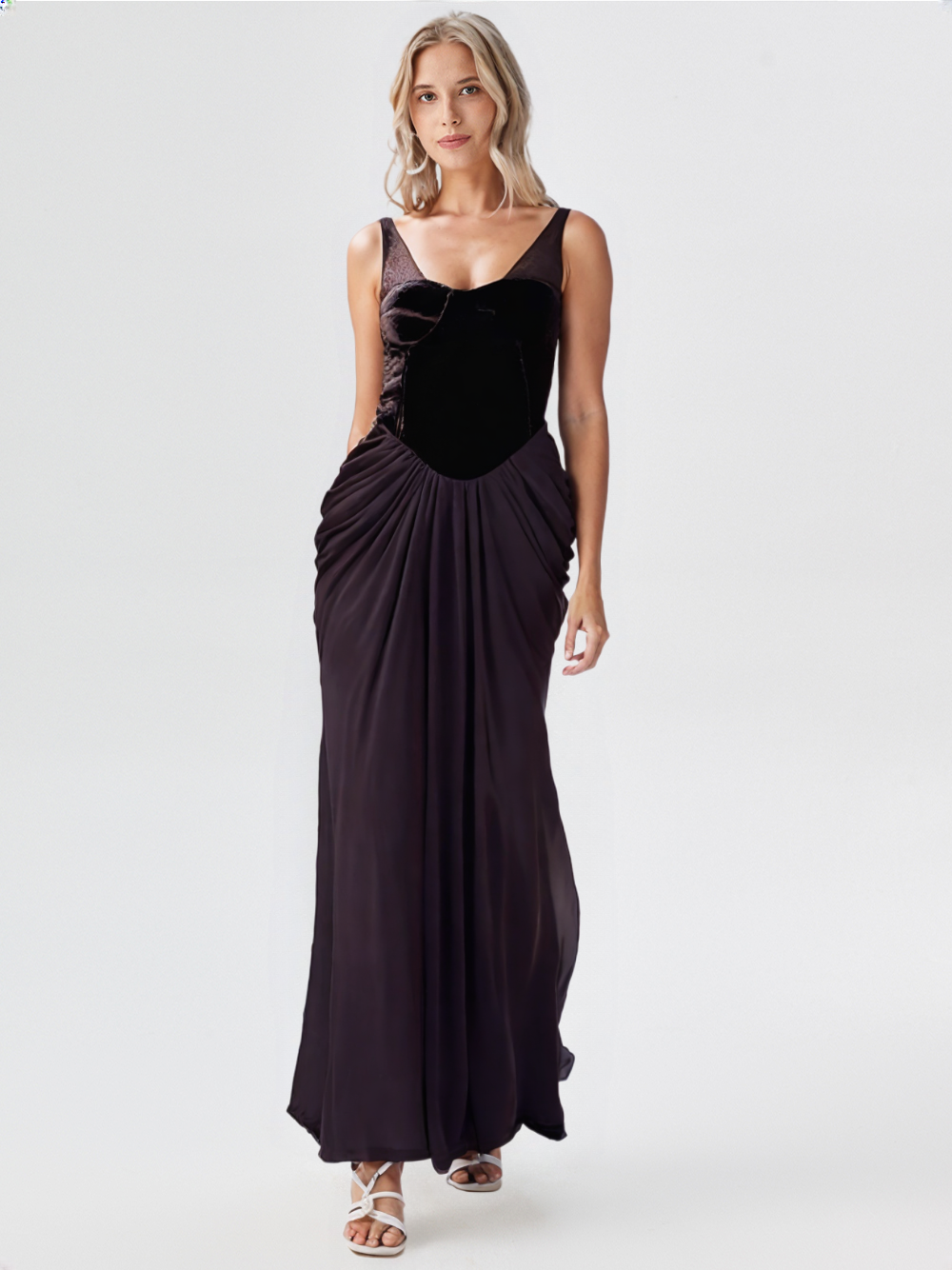 Lunara Mesh Patchwork Dress