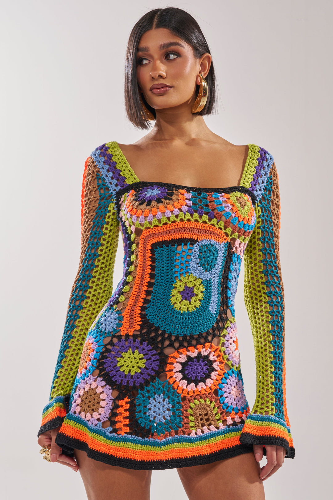 Solena Crochet Mini Dress