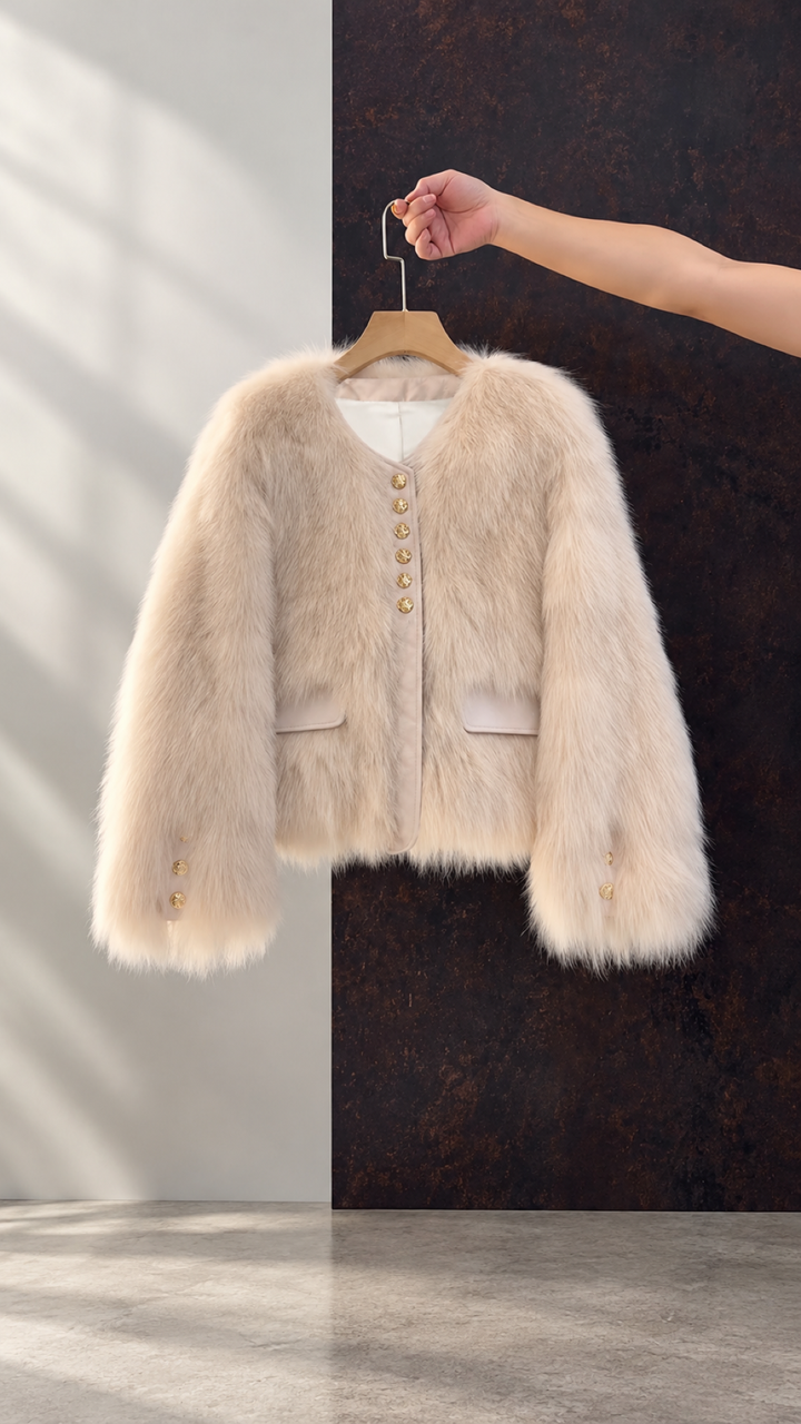 Luxe Faux Fur Button Jacket