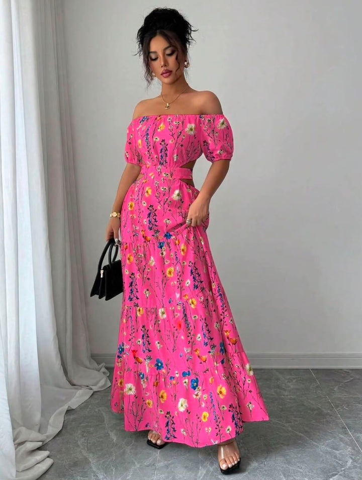 Élan Fleur Off-Shoulder Maxi Dress