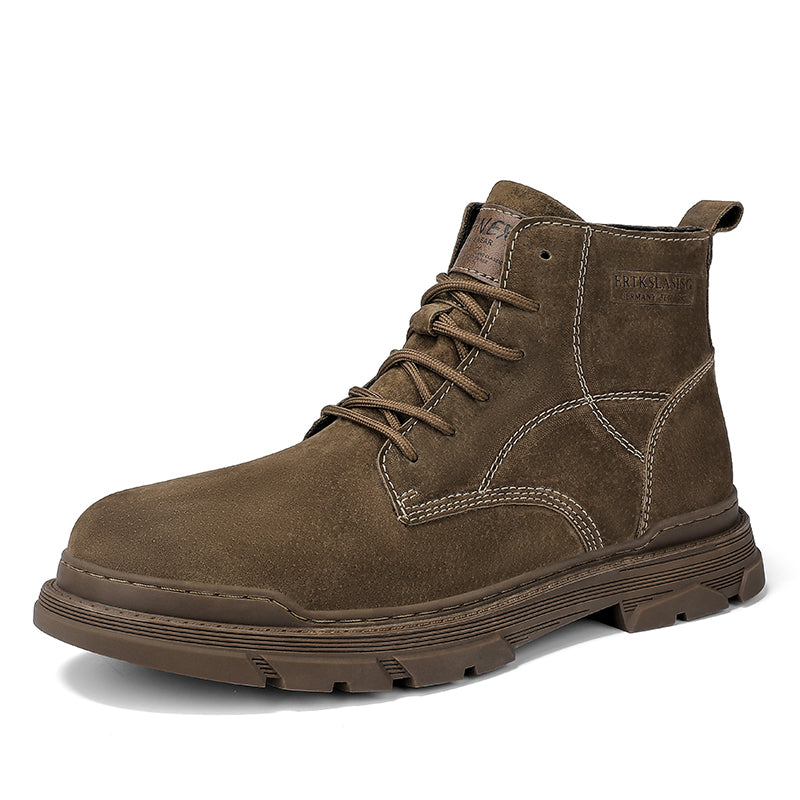 Mens Hand Stitching Leather Lace Up Ankle Boots