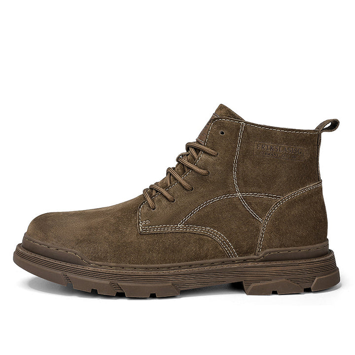 Mens Hand Stitching Leather Lace Up Ankle Boots