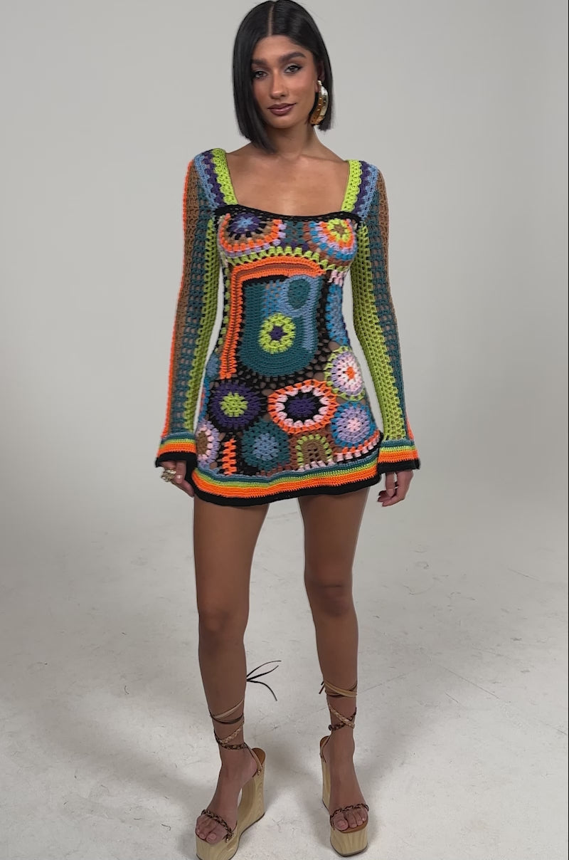 Solena Crochet Mini Dress