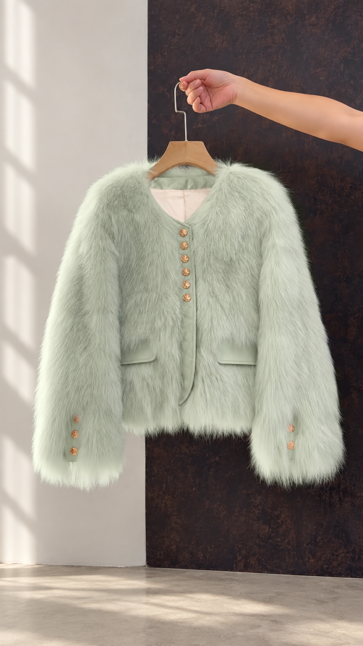 Luxe Faux Fur Button Jacket