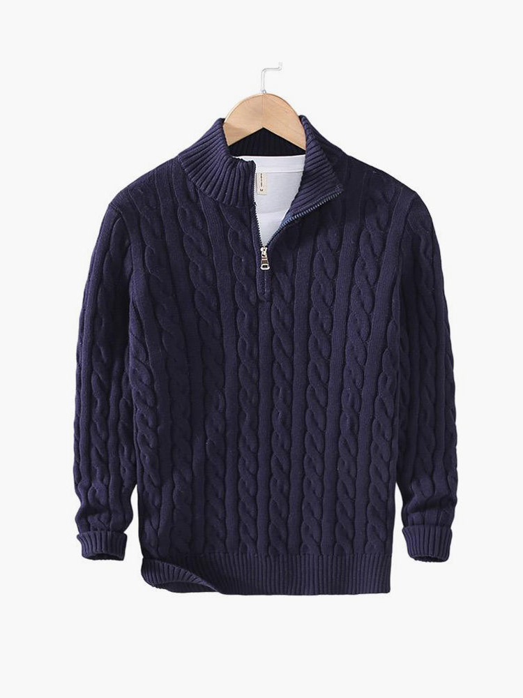 TAEBAEK Zipped Cable Sweater