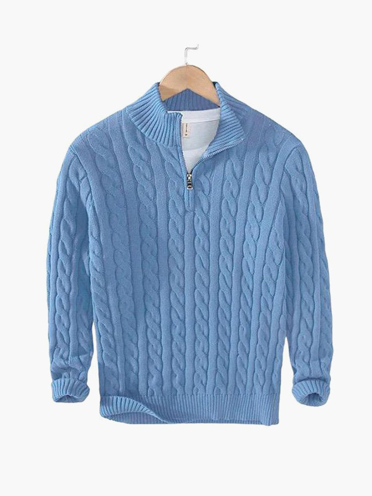 TAEBAEK Zipped Cable Sweater