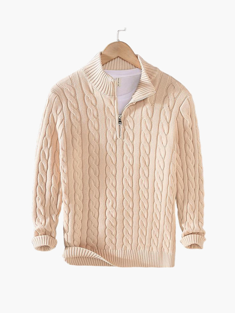 TAEBAEK Zipped Cable Sweater