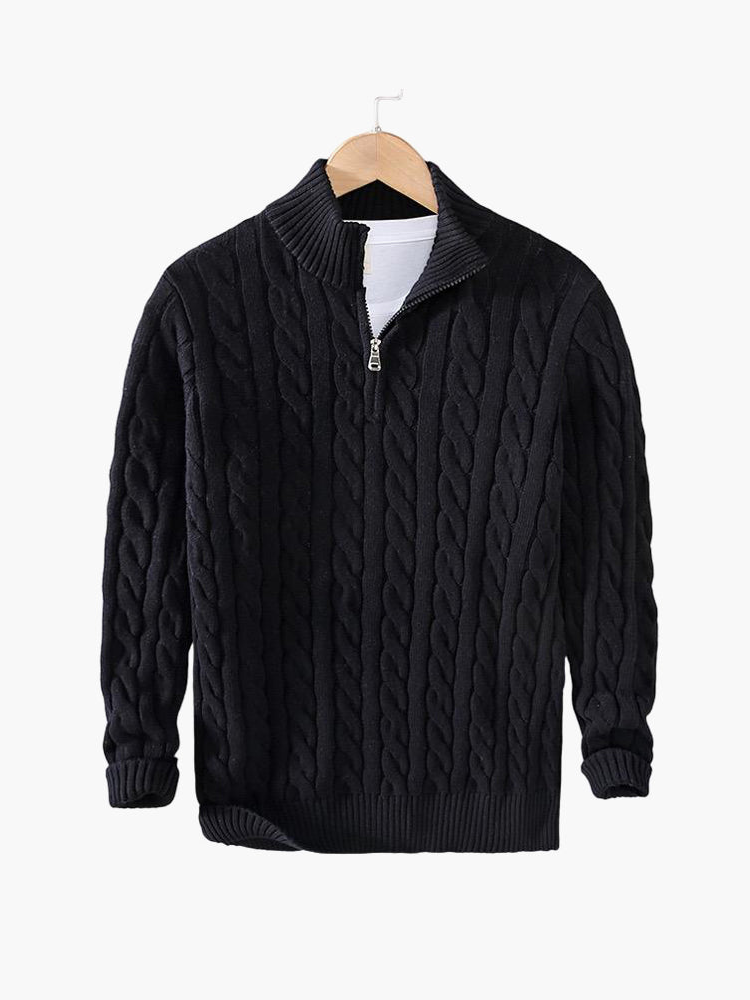 TAEBAEK Zipped Cable Sweater