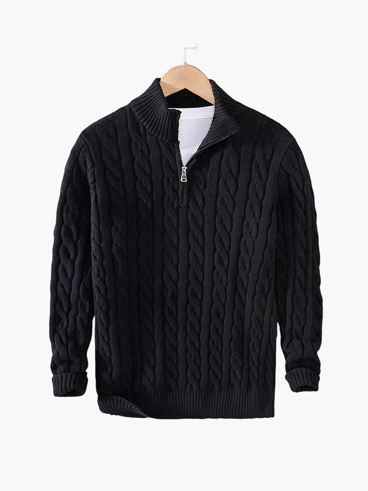 TAEBAEK Zipped Cable Sweater