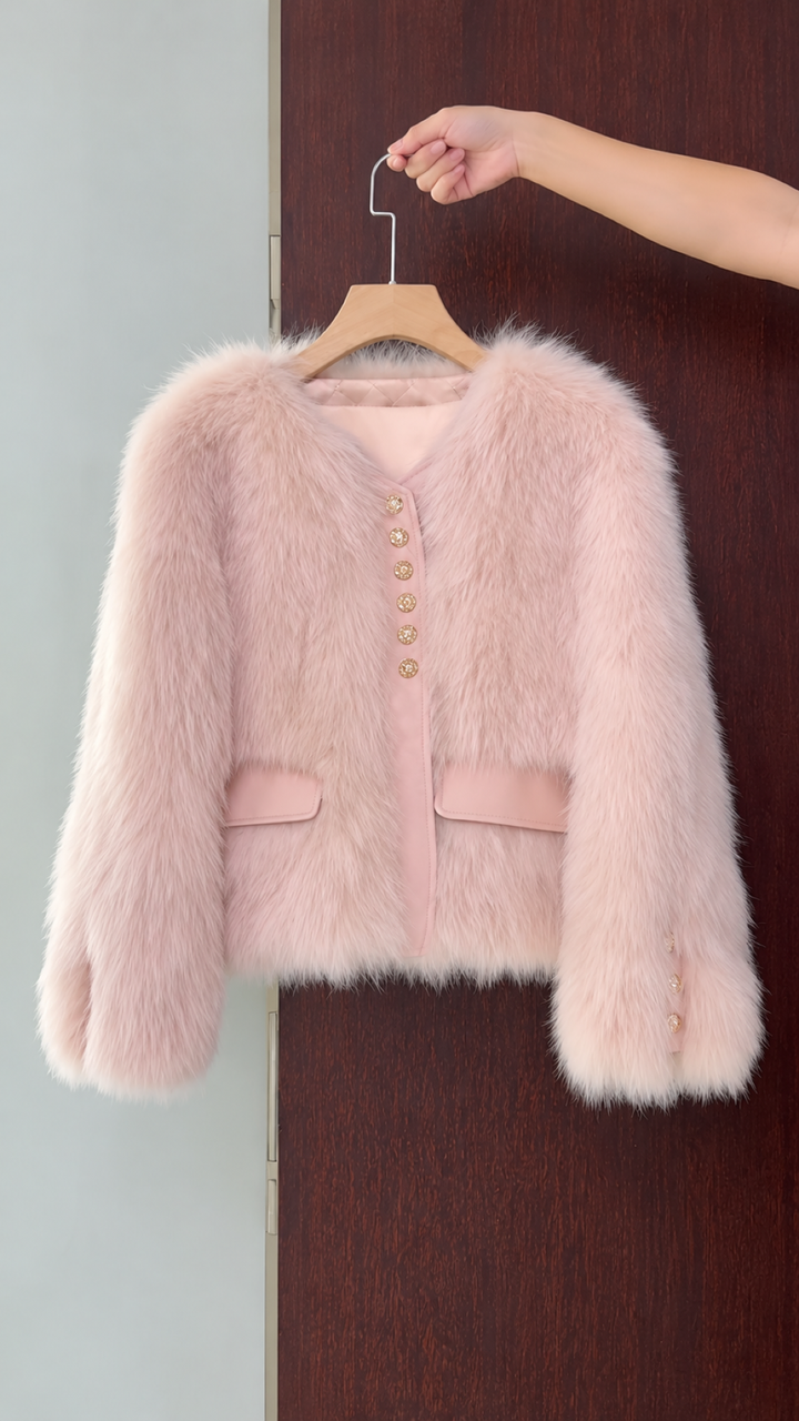 Luxe Faux Fur Button Jacket