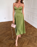 Bianca - Chic Strapless Midi Dress