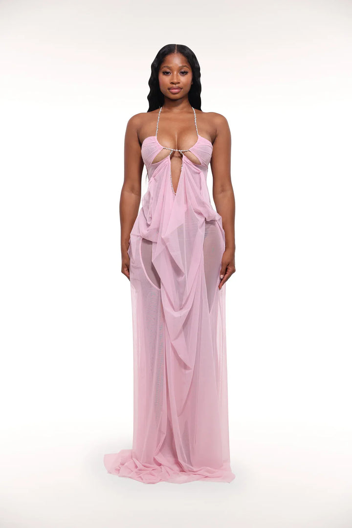 Sheer Mesh Maxi Dress