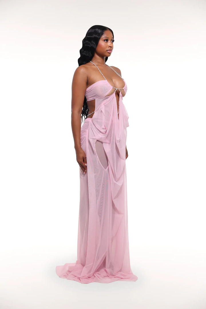 Sheer Mesh Maxi Dress