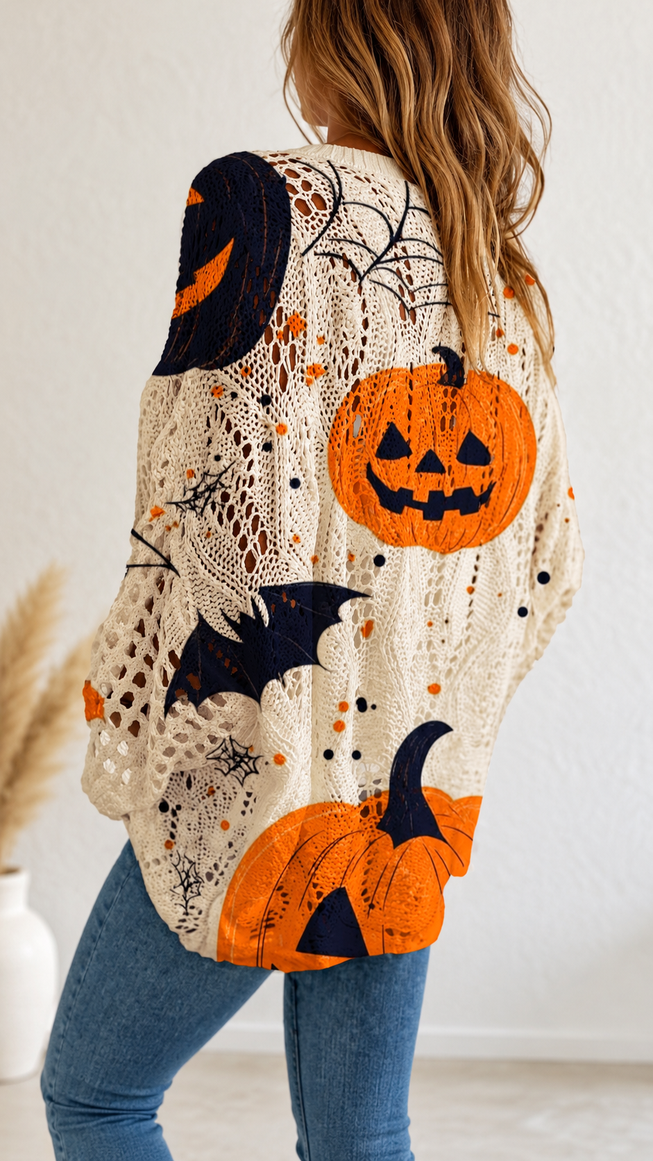 Halloween Oversized Crochet Sweater