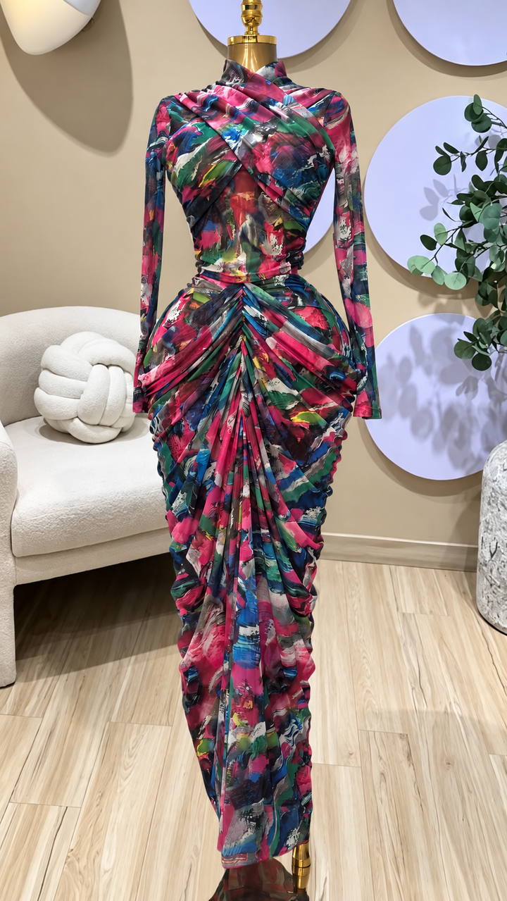 The Muse Draped Maxi Dress