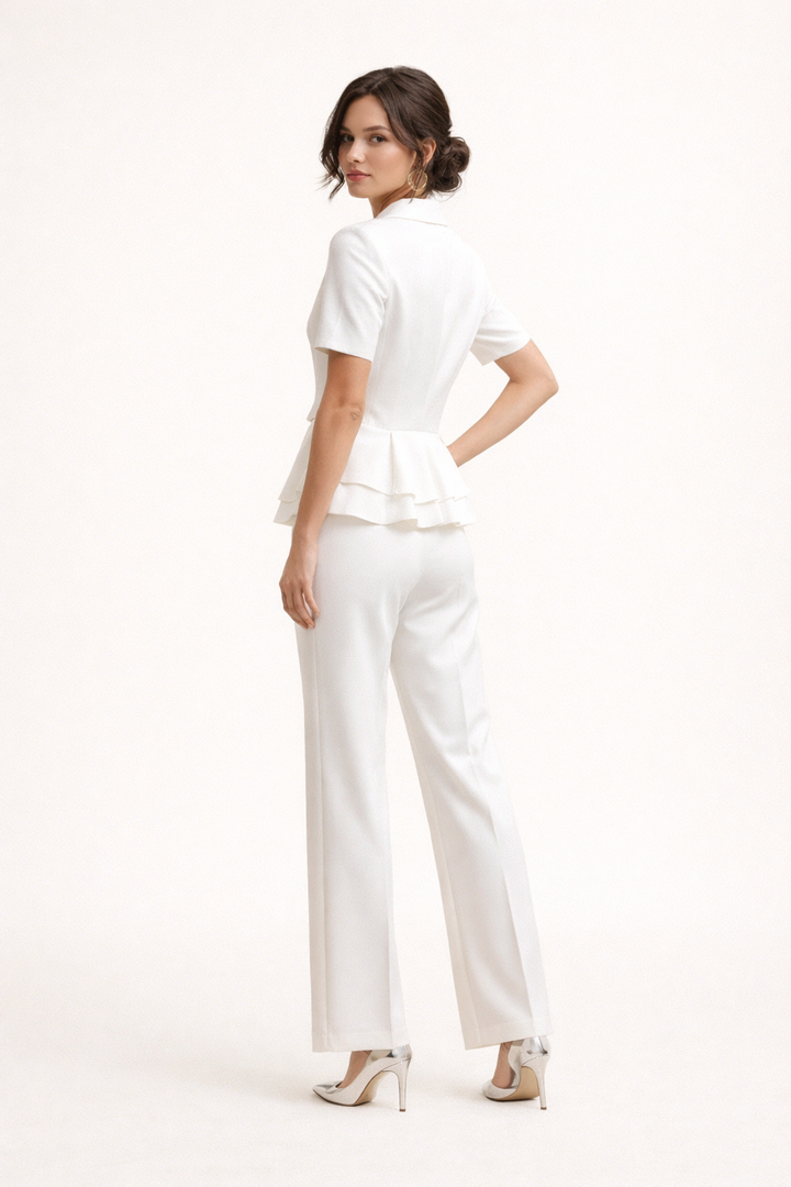 Kreszenz Women's Fitted Blazer and Elegant Trousers Set