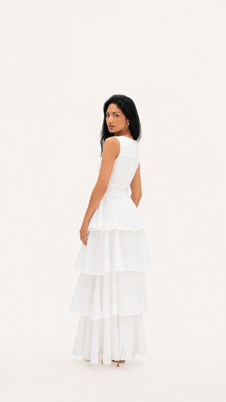 The Santorini Pearl Maxi Dress