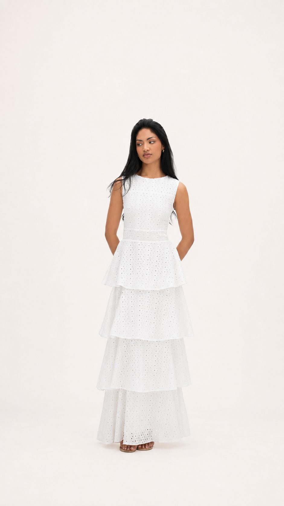 The Santorini Pearl Maxi Dress