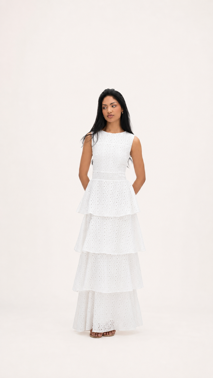 The Santorini Pearl Maxi Dress