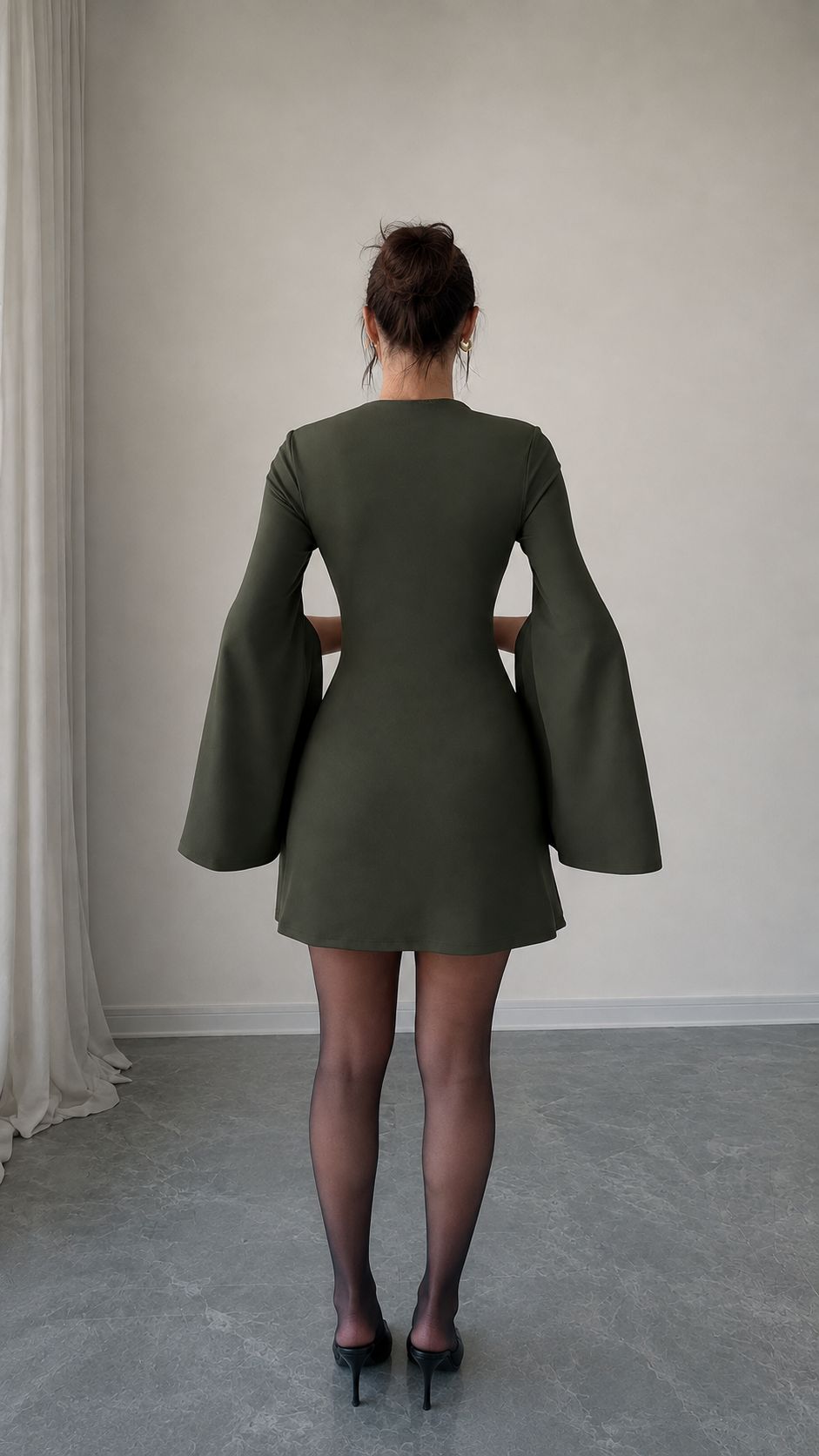 The Elowen Split-Sleeve Mini Dress