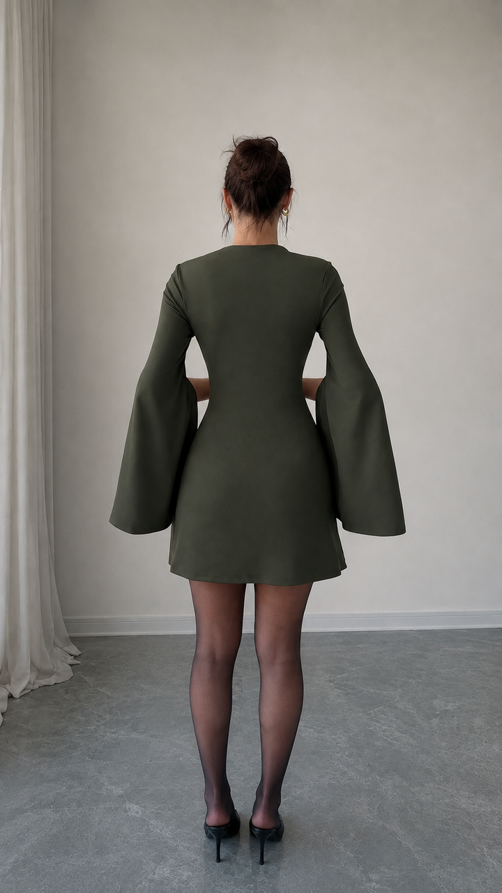 The Elowen Split-Sleeve Mini Dress