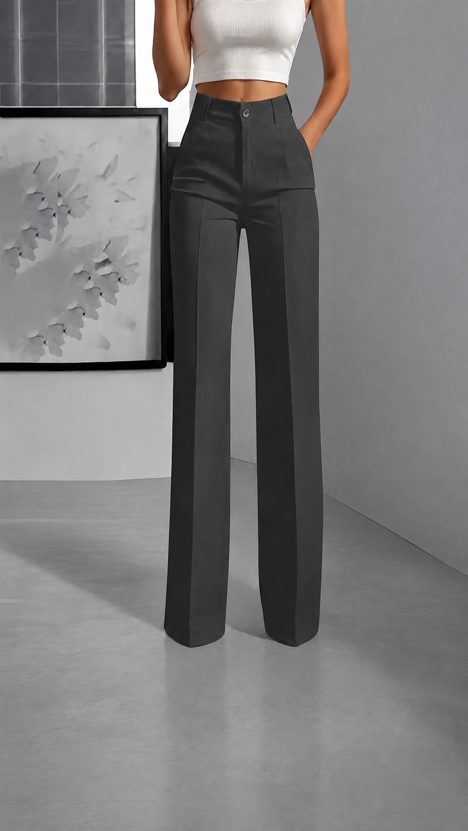 The Solenne Tailored Wide-Leg Trouser