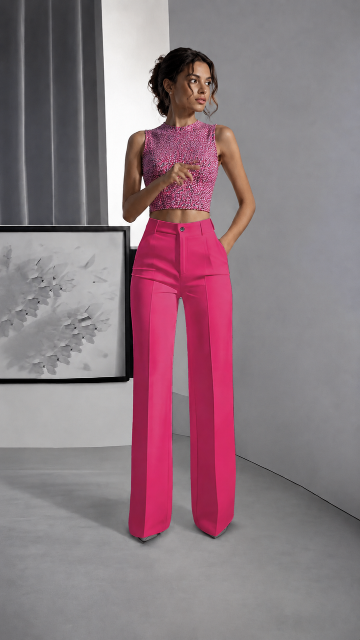 The Solenne Tailored Wide-Leg Trouser
