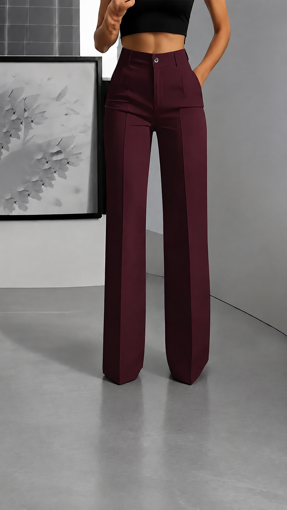 The Solenne Tailored Wide-Leg Trouser