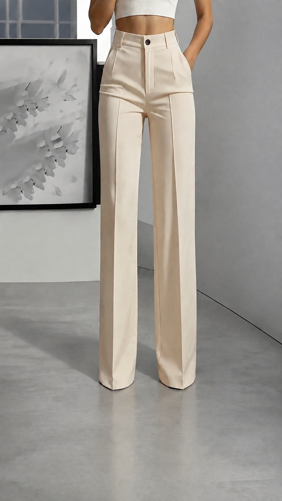The Solenne Tailored Wide-Leg Trouser