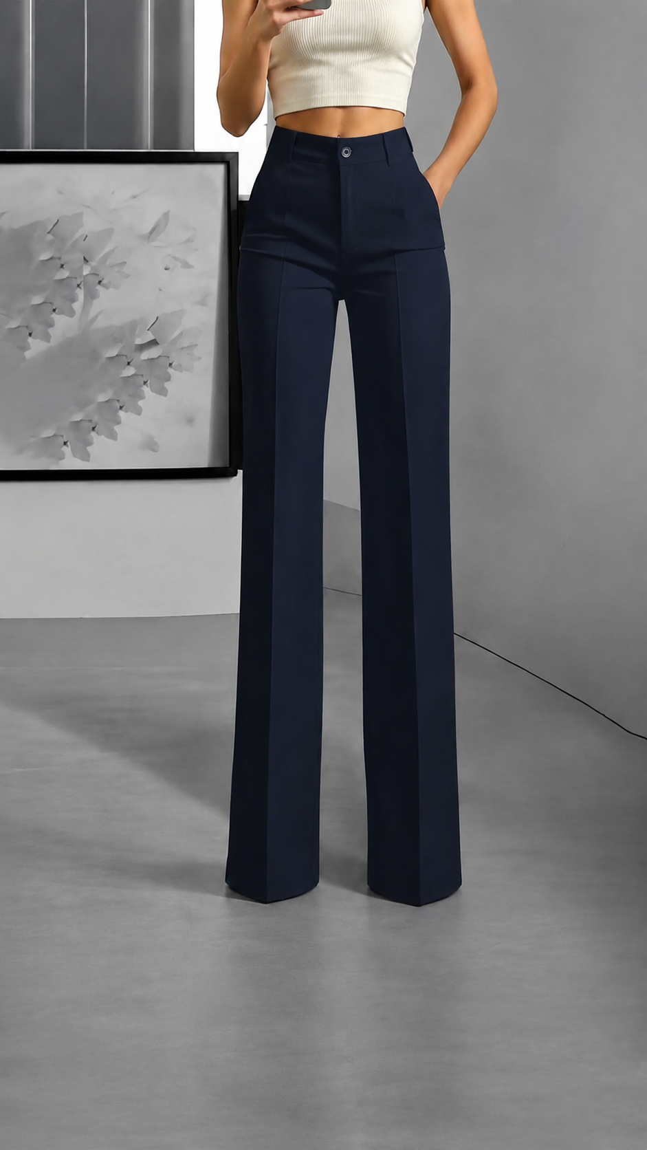 The Solenne Tailored Wide-Leg Trouser