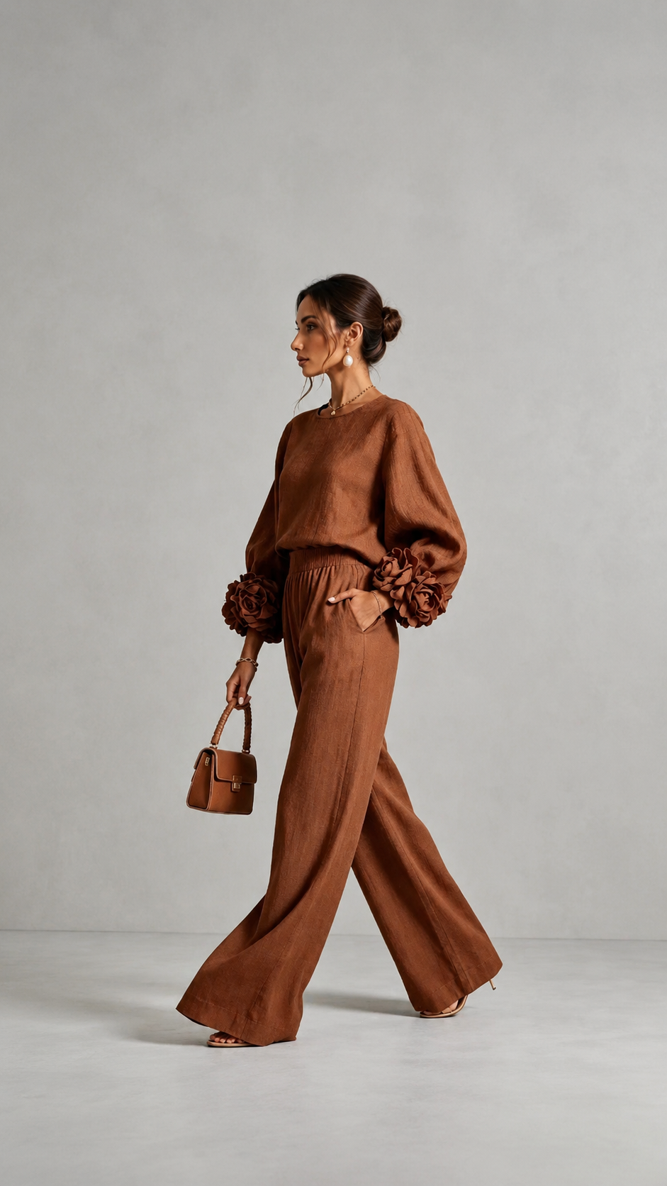 The Roselle Statement-Cuff Pant Set