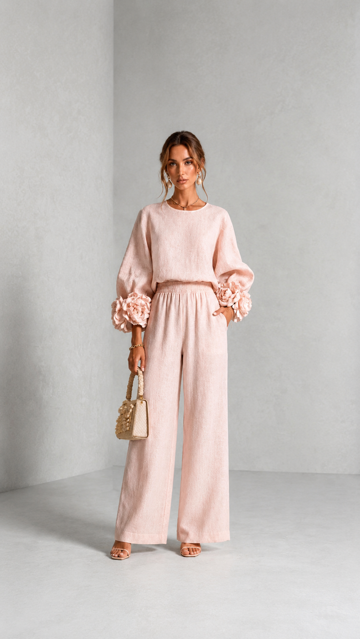 The Roselle Statement-Cuff Pant Set