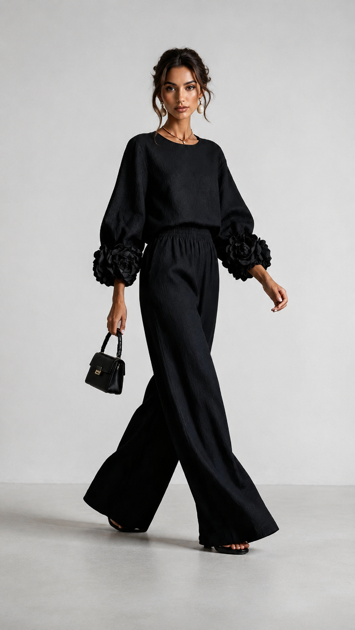 The Roselle Statement-Cuff Pant Set