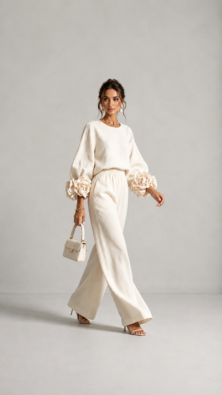 The Roselle Statement-Cuff Pant Set