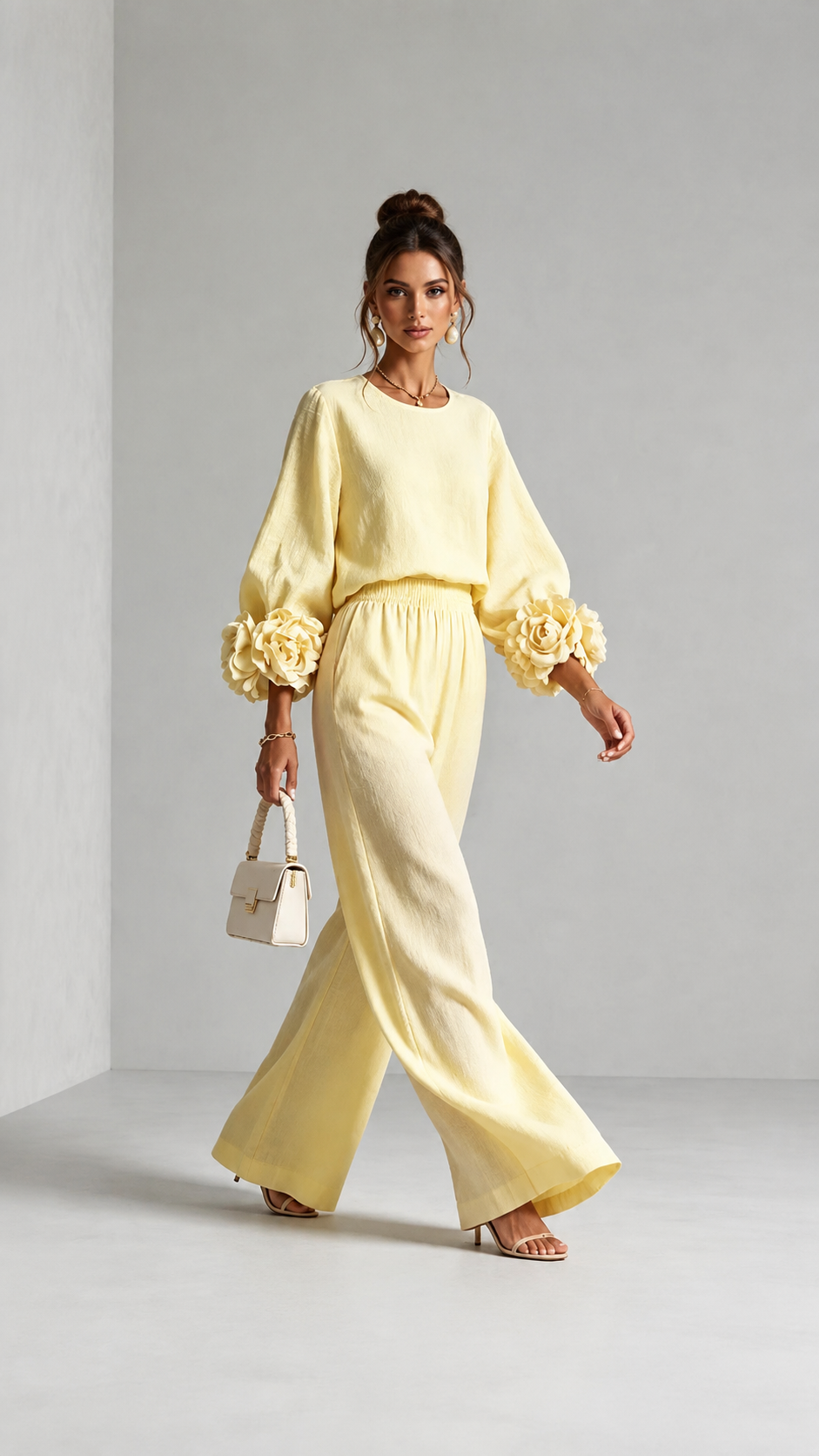 The Roselle Statement-Cuff Pant Set