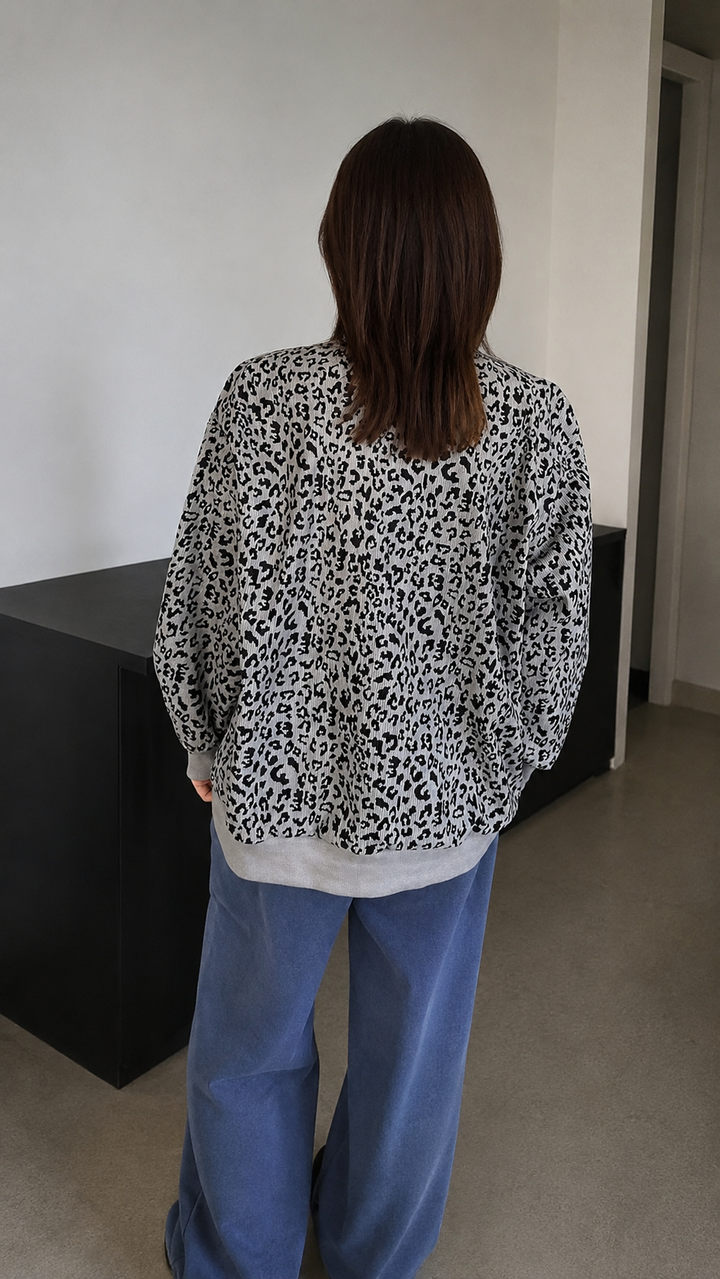 Leopard Oversized Quarter-Zip