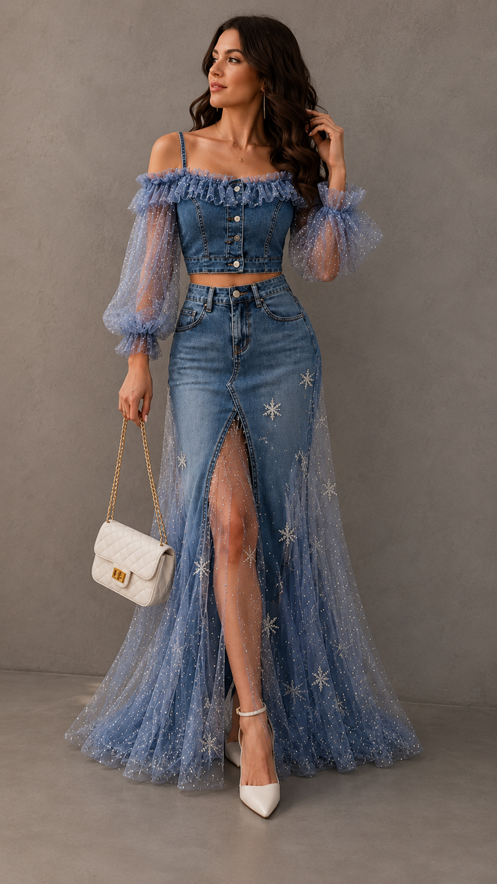 The Étoile Denim & Tulle Set