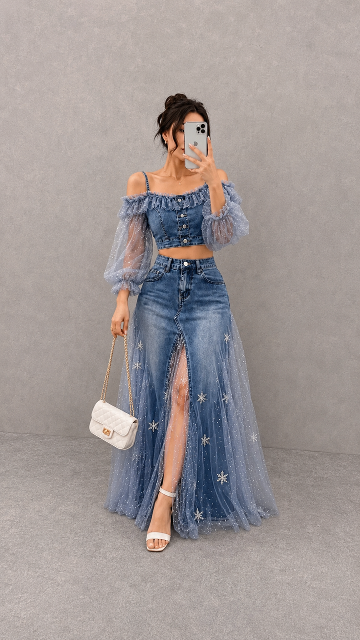 The Étoile Denim & Tulle Set