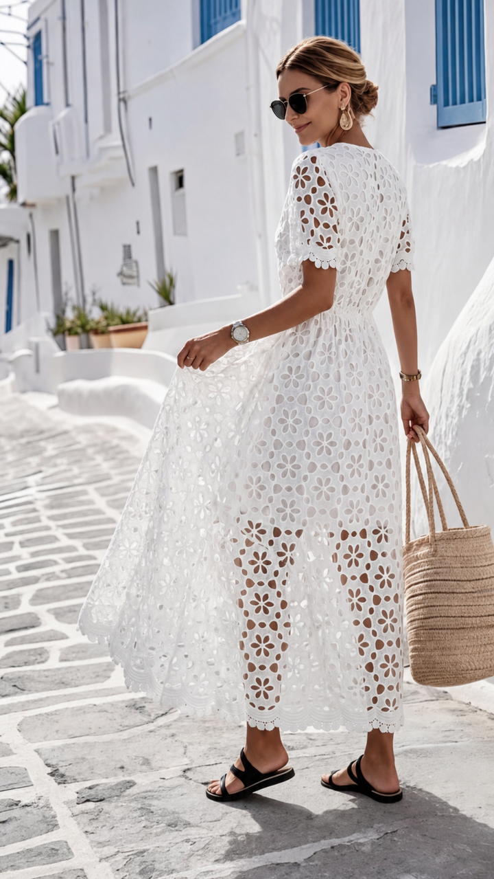 The Aegean Bloom Maxi Dress