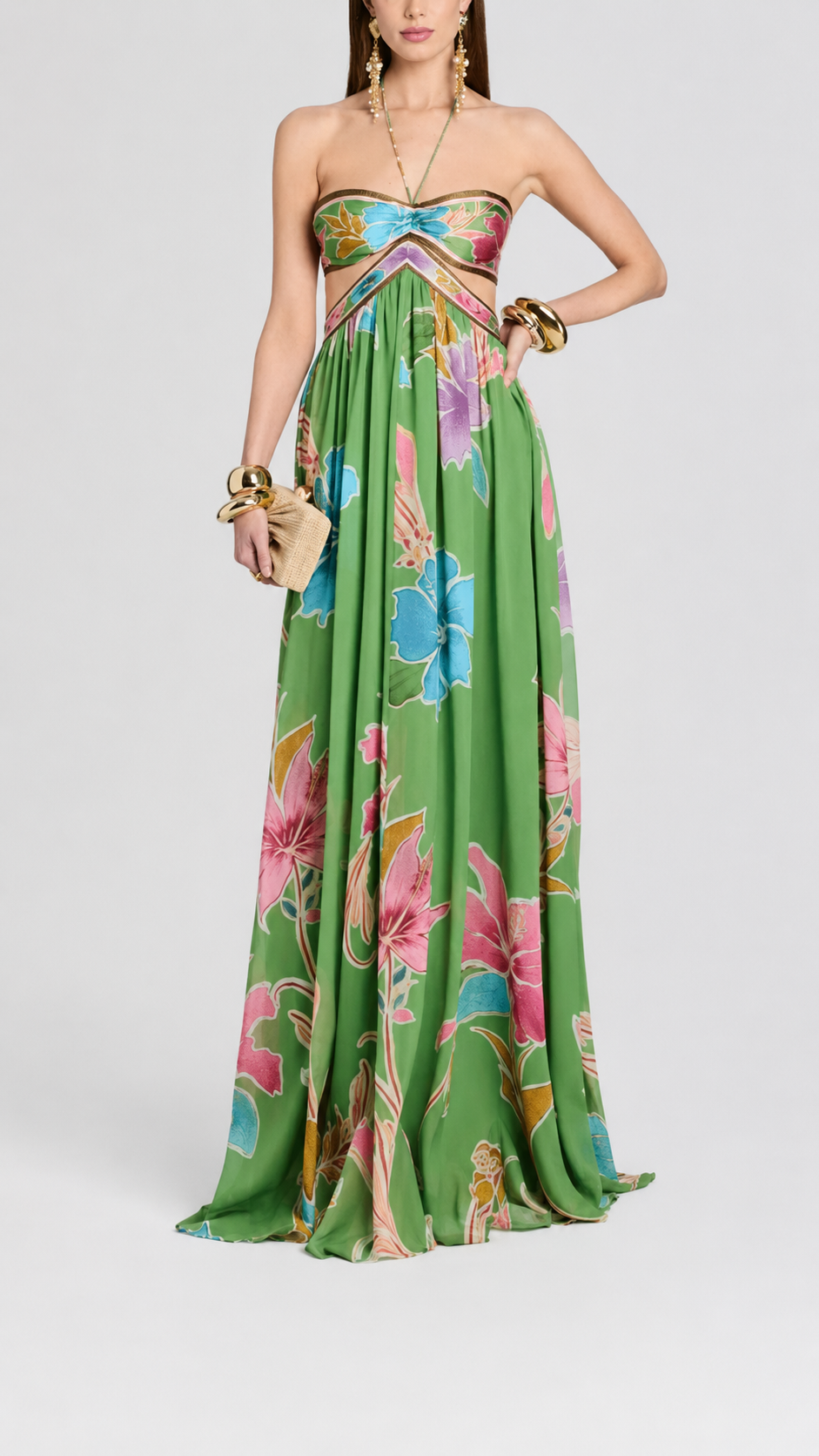 Solara Verde Cutout Maxi Dress