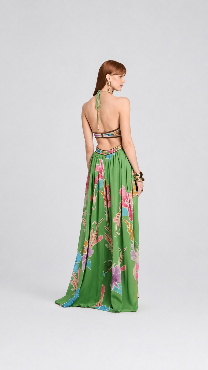 Solara Verde Cutout Maxi Dress