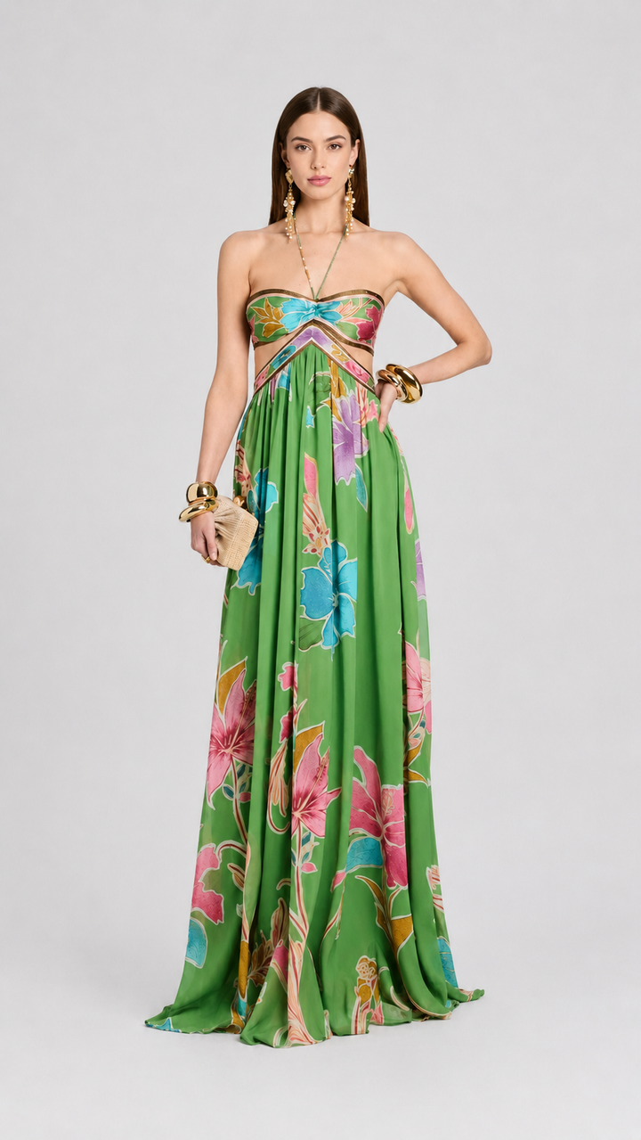 Solara Verde Cutout Maxi Dress
