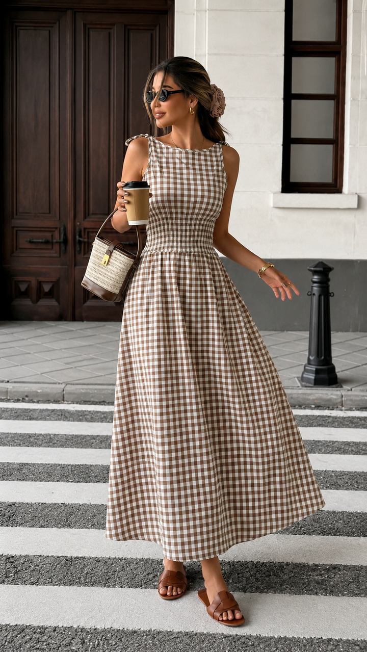 Gingham Maxi Dress