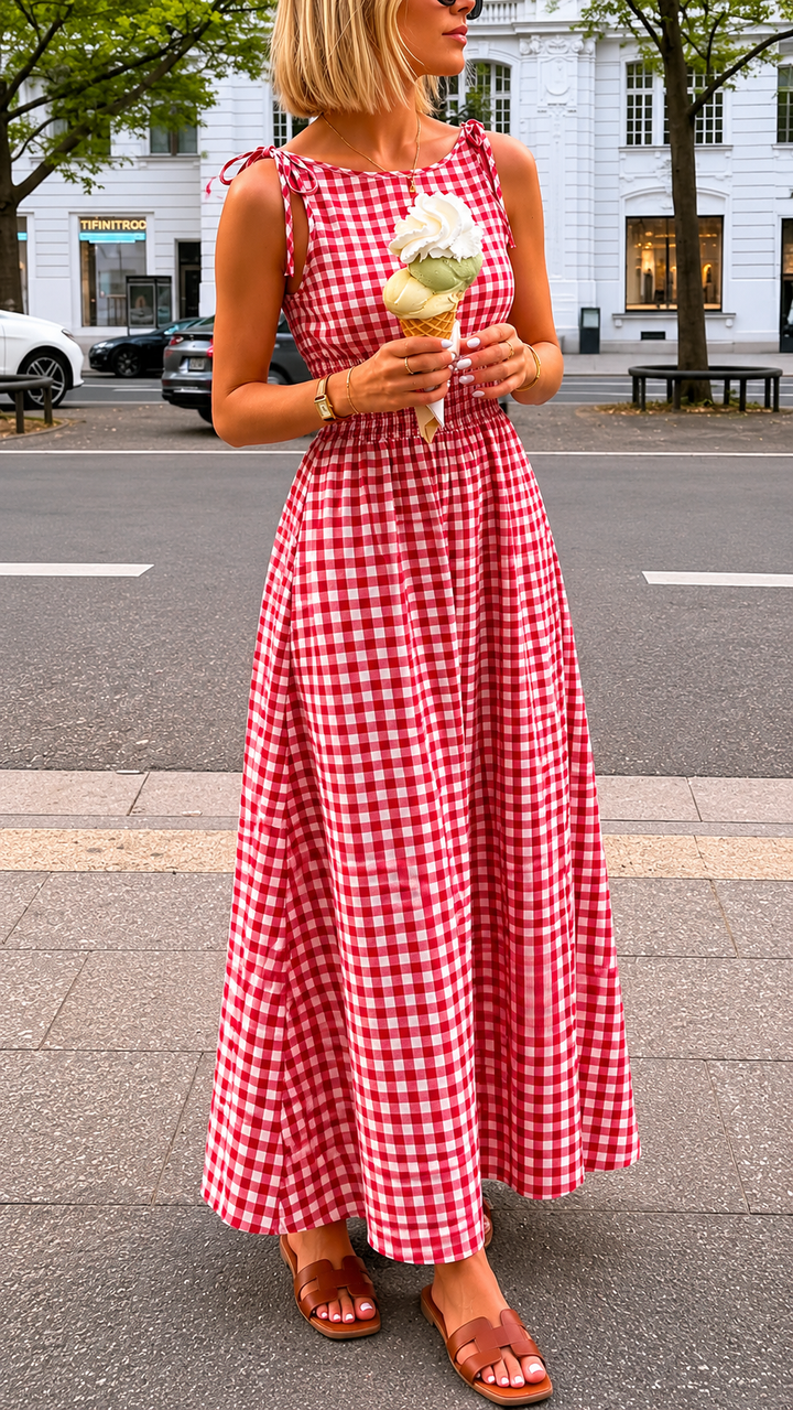 Gingham Maxi Dress