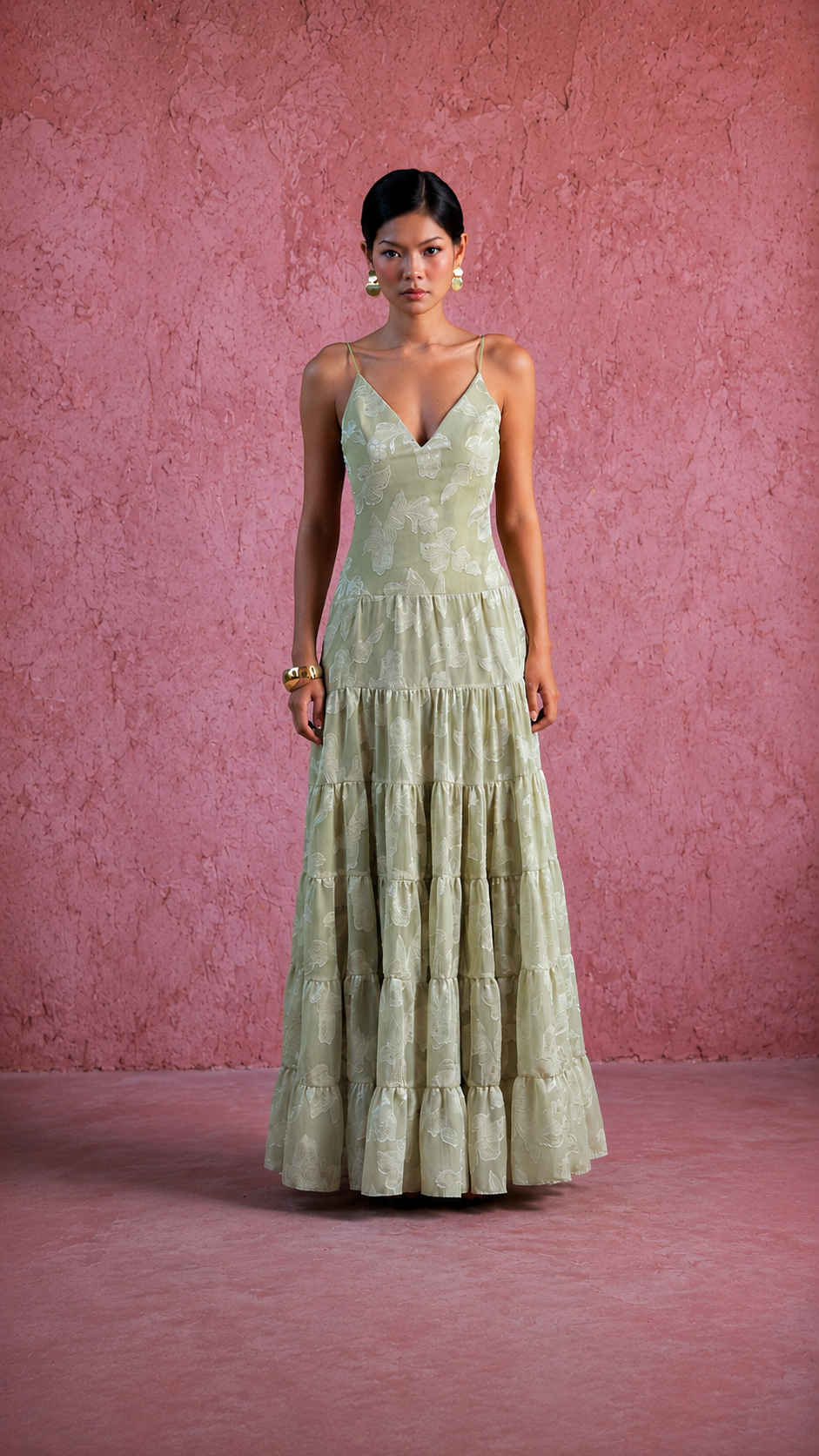 Sage Whisper Backless Maxi Dress