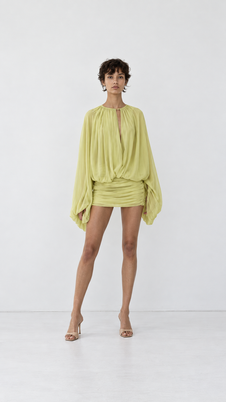 The Solenne Draped Mini Dress