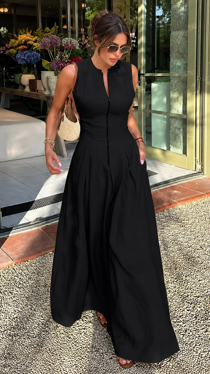 The Soléa Zip-Front Maxi Dress