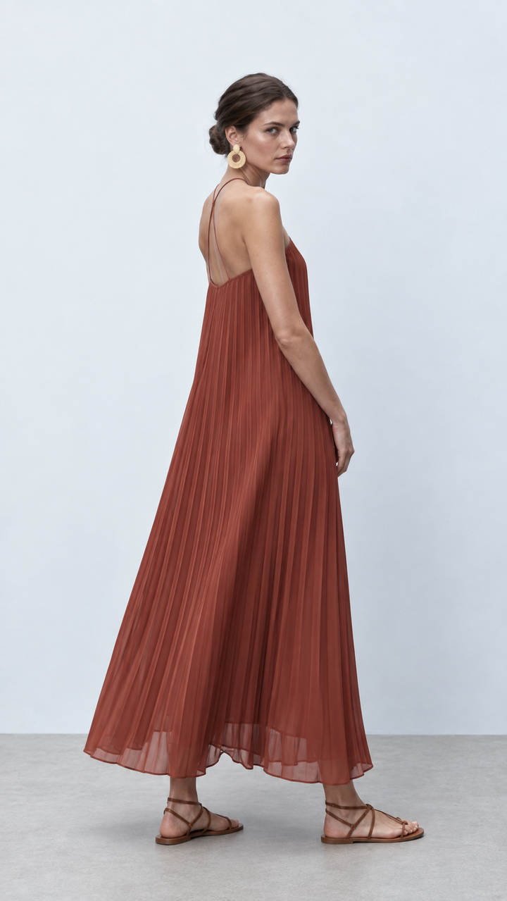 Solenne Pleated Maxi Dres